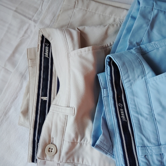 JOHNNIE O PREP PERFORMANCE GOLF SHORTS 36 BLUE/KHAKI WEEKEND CASUAL NWOT LOT/2 - Picture 2 of 10